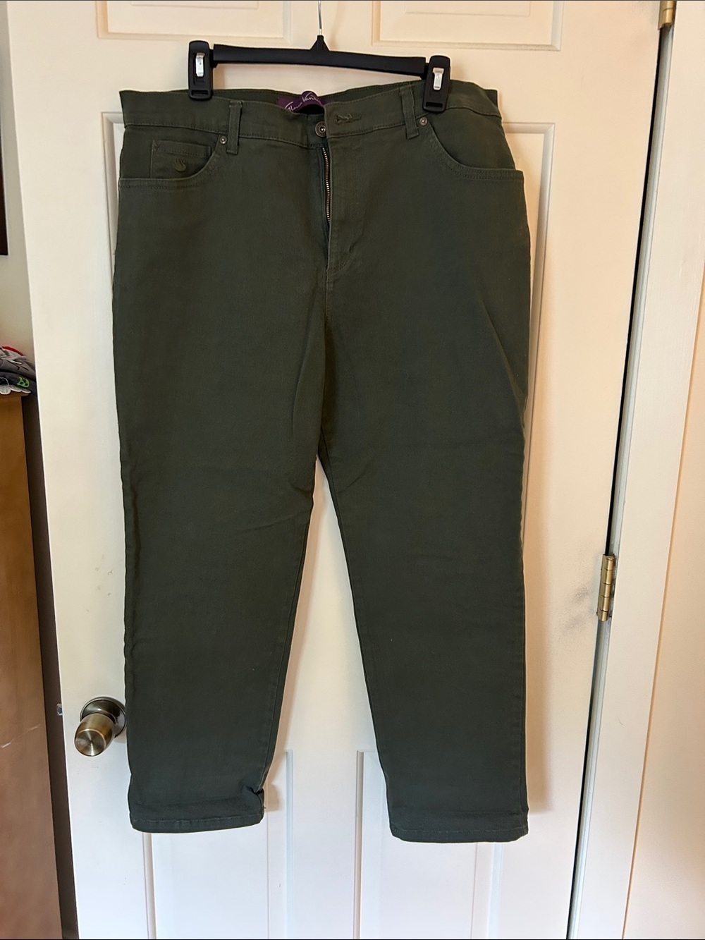 Gloria Vanderbilt Olive Green Straight Leg Pants